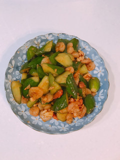 小黃瓜炒蝦仁 的食譜成品照片
