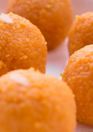 A picture of Motichoor Ladoo.