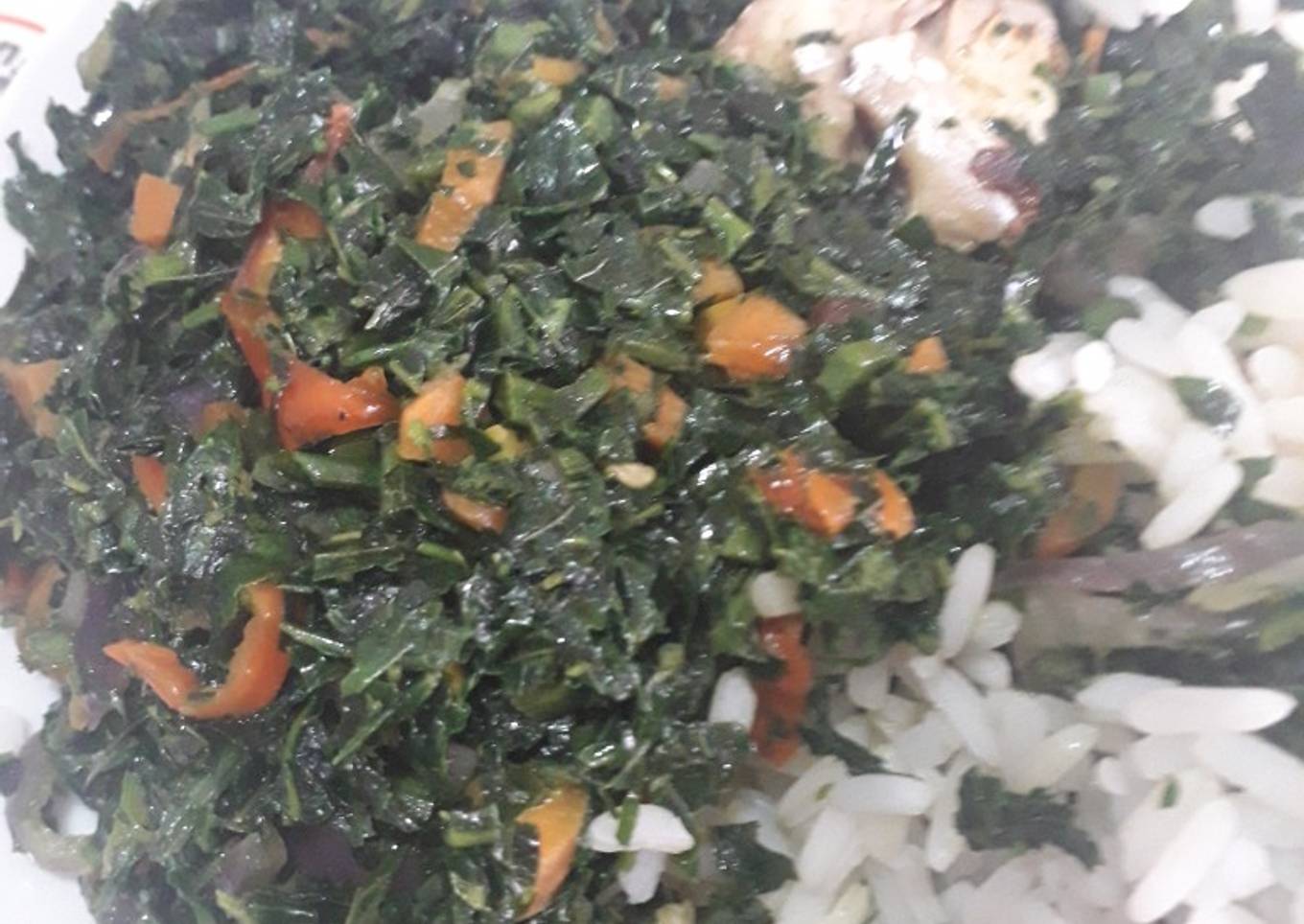 Vegetable sauce and white rice