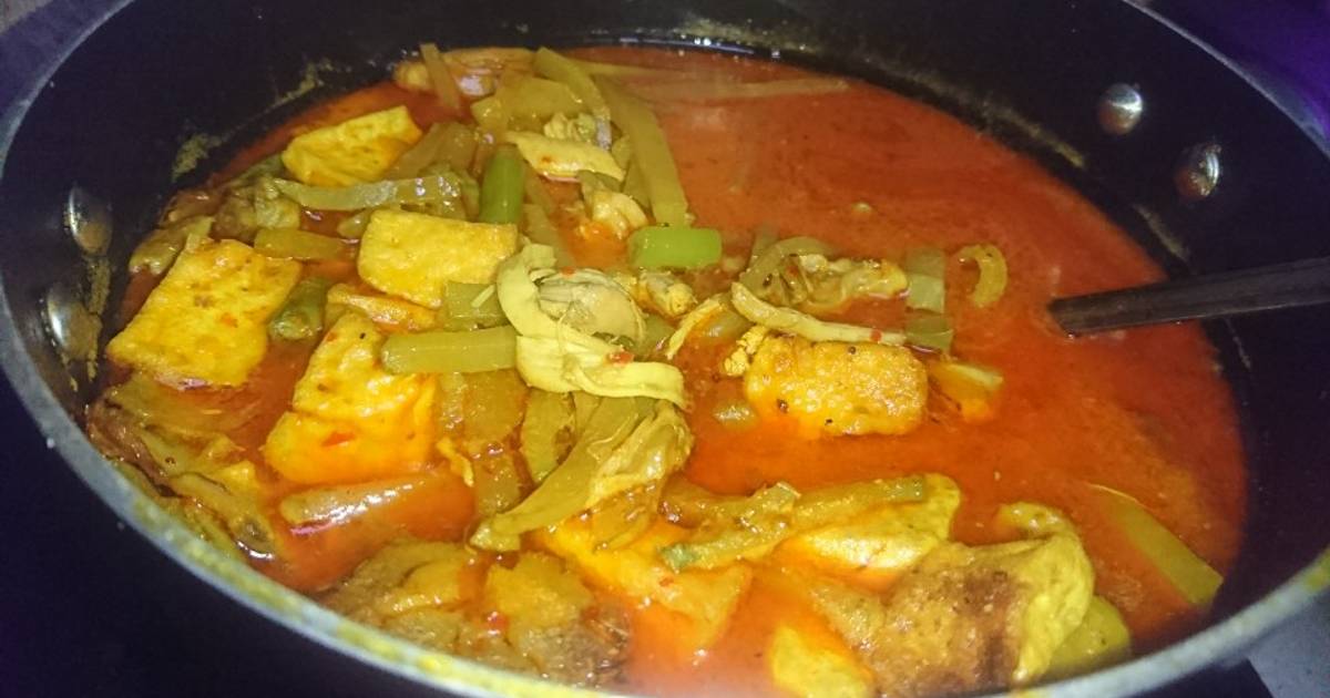 Resep Kuah lontong sayur(labu siam, ayam suir dan tahu ...