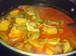 Foto resep Kuah lontong sayur(labu siam, ayam suir dan tahu)