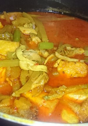 Foto resep Kuah lontong sayur(labu siam, ayam suir dan tahu)