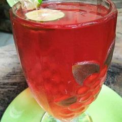 A picture of Rose roohafza with basilseeds #ramadankitayari.