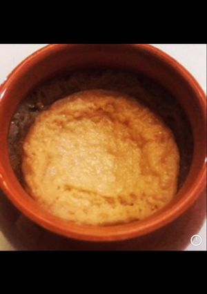 A picture of Baked yogurt with jaggery.