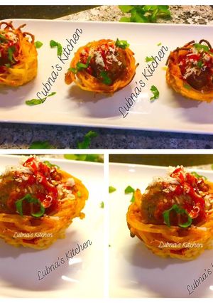 A picture of Spaghetti & Meatball baskets:.