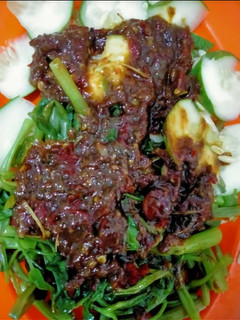 Foto resep Rujak kangkung sambal pelet