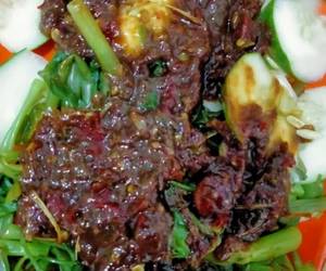 Fresh, Membuat Rujak kangkung sambal pelet Enak Sederhana