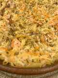 Macarrones al Salmón con crema de 4 Quesos, huevos y nata