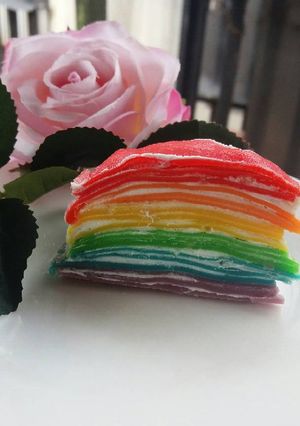 Foto resep Mille crepes rainbow