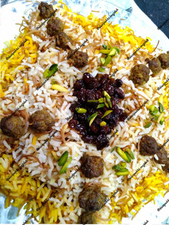 عکسی از دستور رشته پلو با گوشت قلقلی