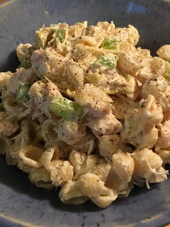 A picture of Chicken pasta salad.