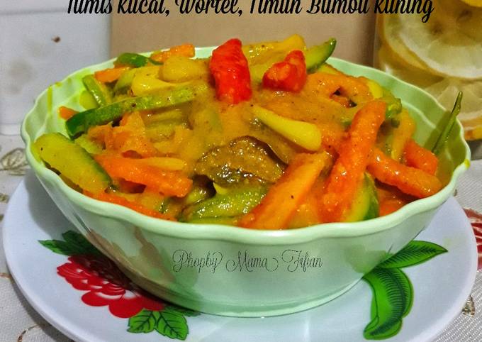 Resep Tumis Kucai, Wortel, Timun Bumbu Kuning, Enak