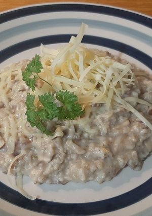 Zabkása gombával és hagymával recept fotója