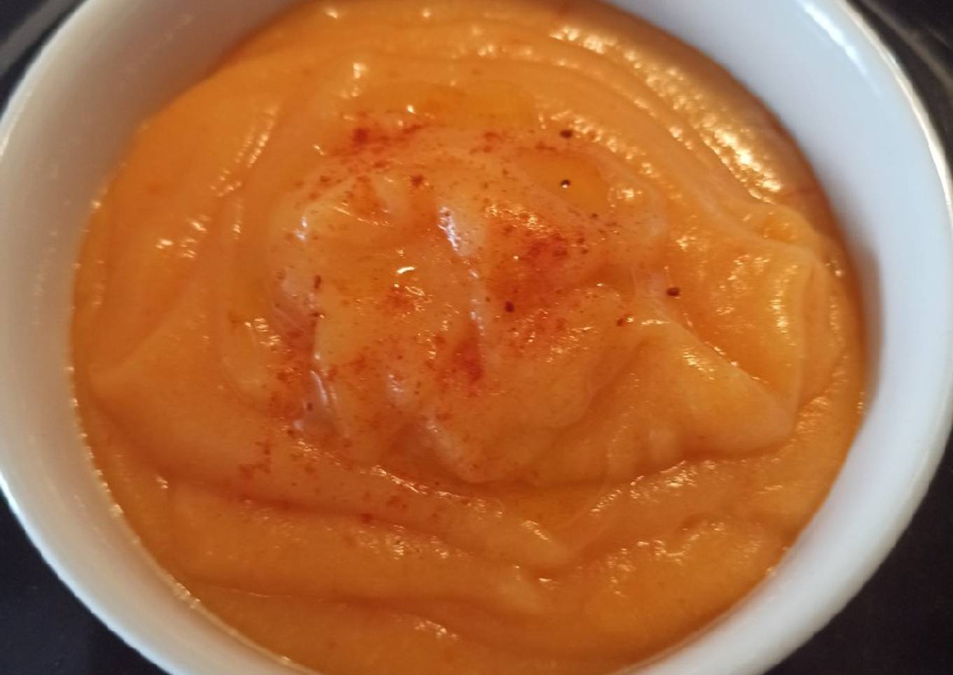 Puré de patata, puerro y pimiento