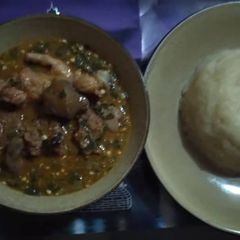 A picture of Okro soup.