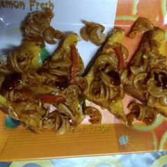 A picture of Bread pasta toast-.