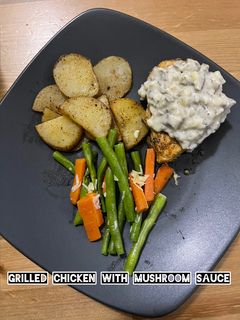 Foto resep Grilled Chicken with mushroom sauce ala Devina Hermawan