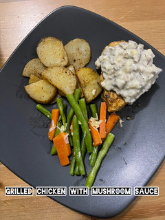 Foto resep Grilled Chicken with mushroom sauce ala Devina Hermawan
