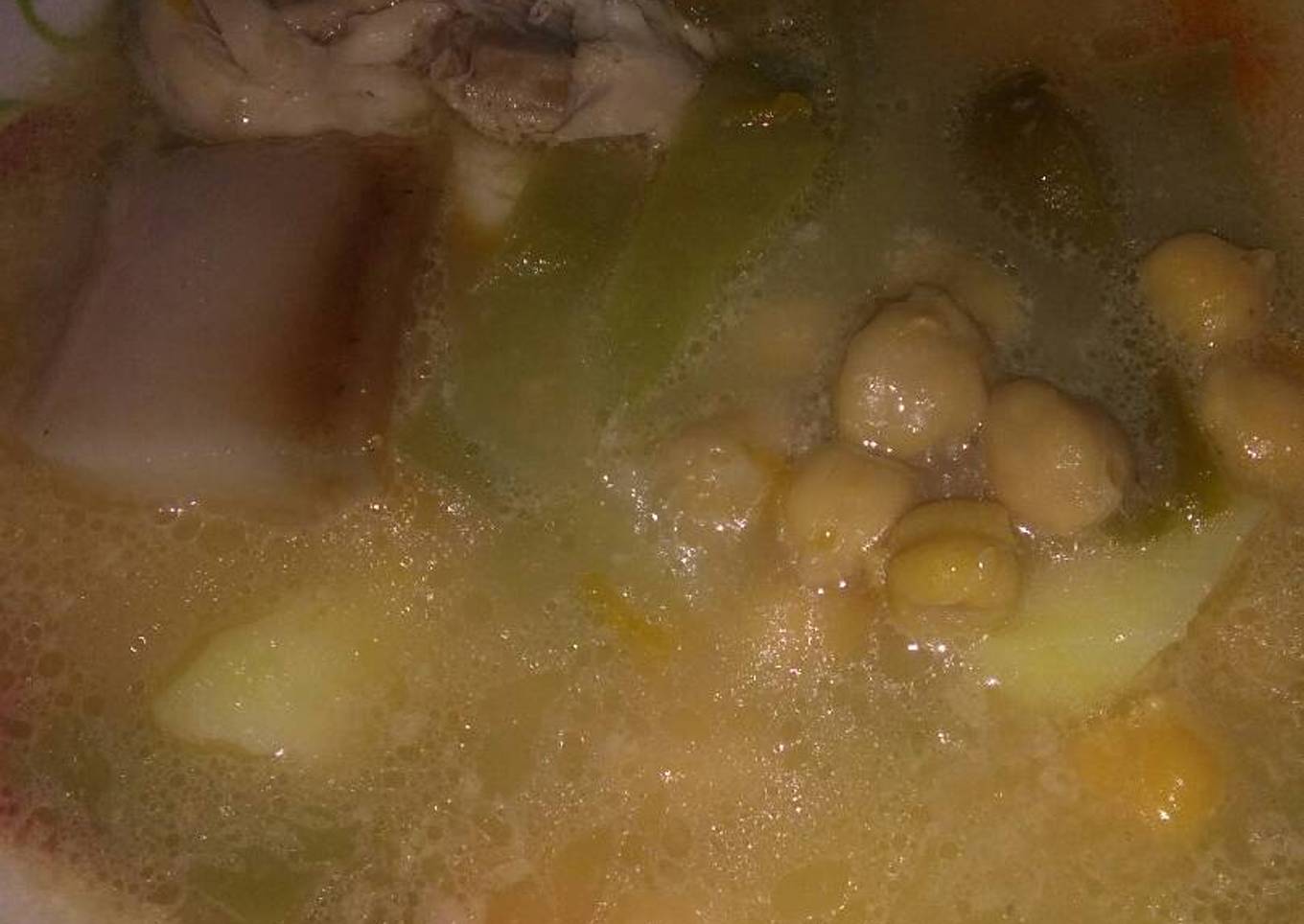 Cocido andaluz con calabaza y vainilla (judías verdes)