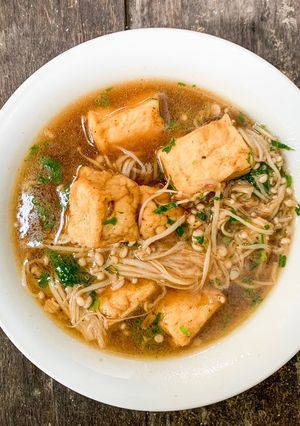 Foto resep Tumis Tofu Enoki Saus Tiram