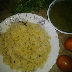 Khichri with chutney A picture of Khichri with chutney.