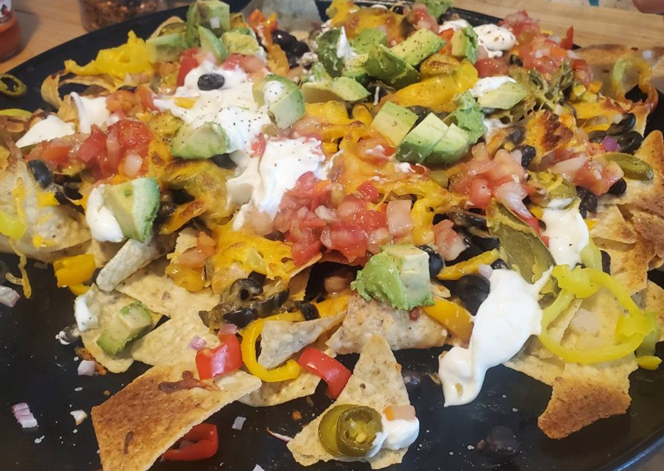 Loaded vegetarian nachos