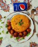 ساطری پلو با کوفته قلقلی مرغ