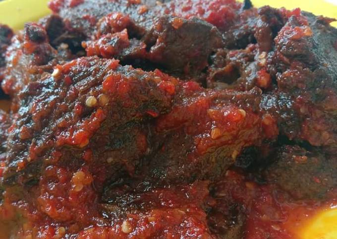 Dendeng balado basah daging sapi