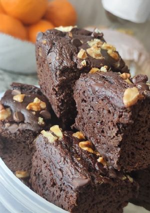 Una foto de Brownie saludable y sin harinas
