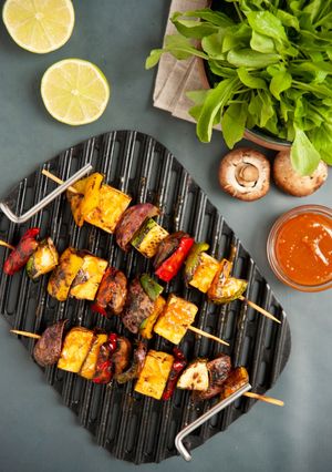 Una foto de Pinchos veggie en Freidora de aire Peabody