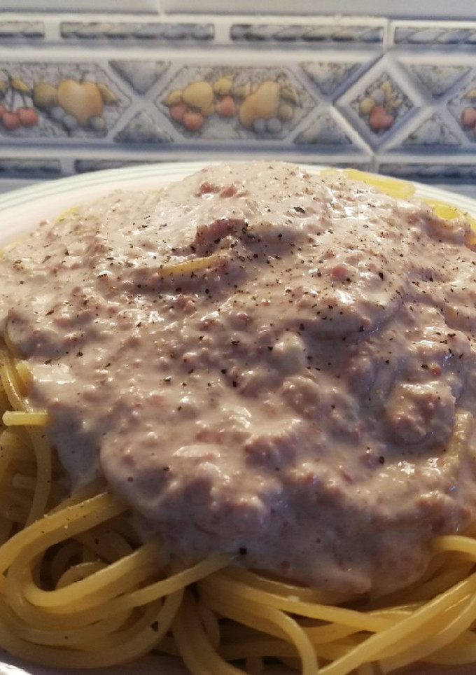 Una foto de Salsa carbonara con Mastermix