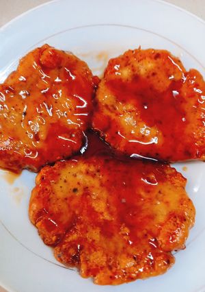 Hình của món Sườn cốc lếch chiên ăn cơm dĩa (món chay).