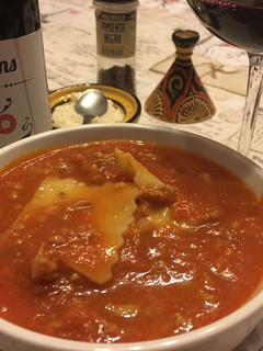 Una foto de Sopa de lasaña