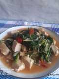 Tumis sawi hijau tahu putih
