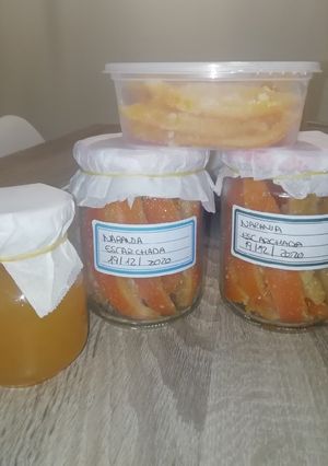 Una foto de Naranjas escarchadas y almíbar al microondas
