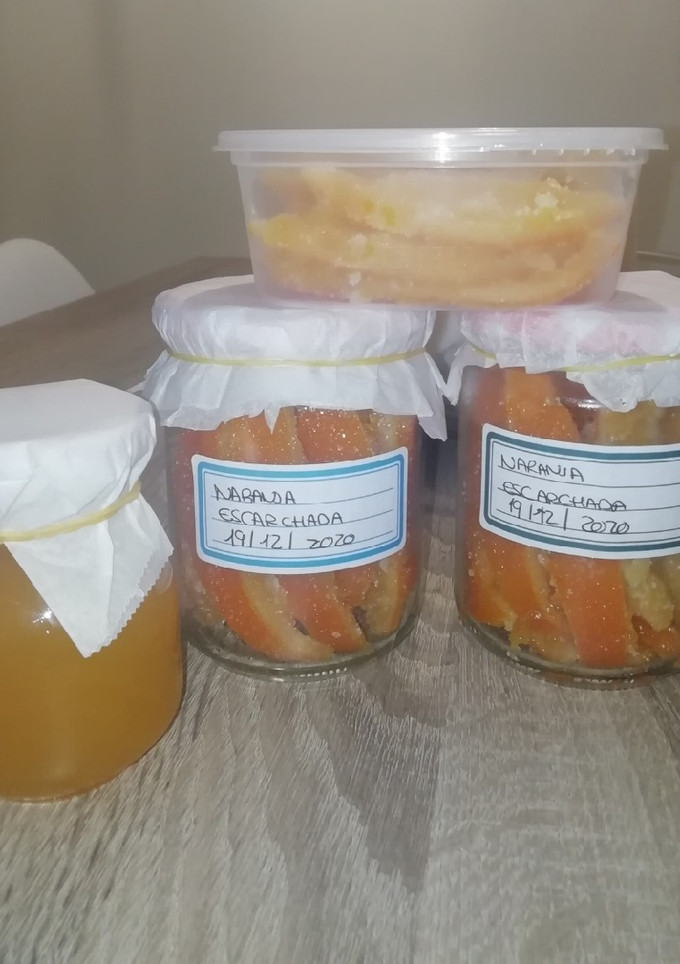 Una foto de Naranjas escarchadas y almíbar al microondas
