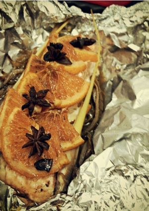 A picture of Baked Foil Parcel Orange Blossom Salmon.