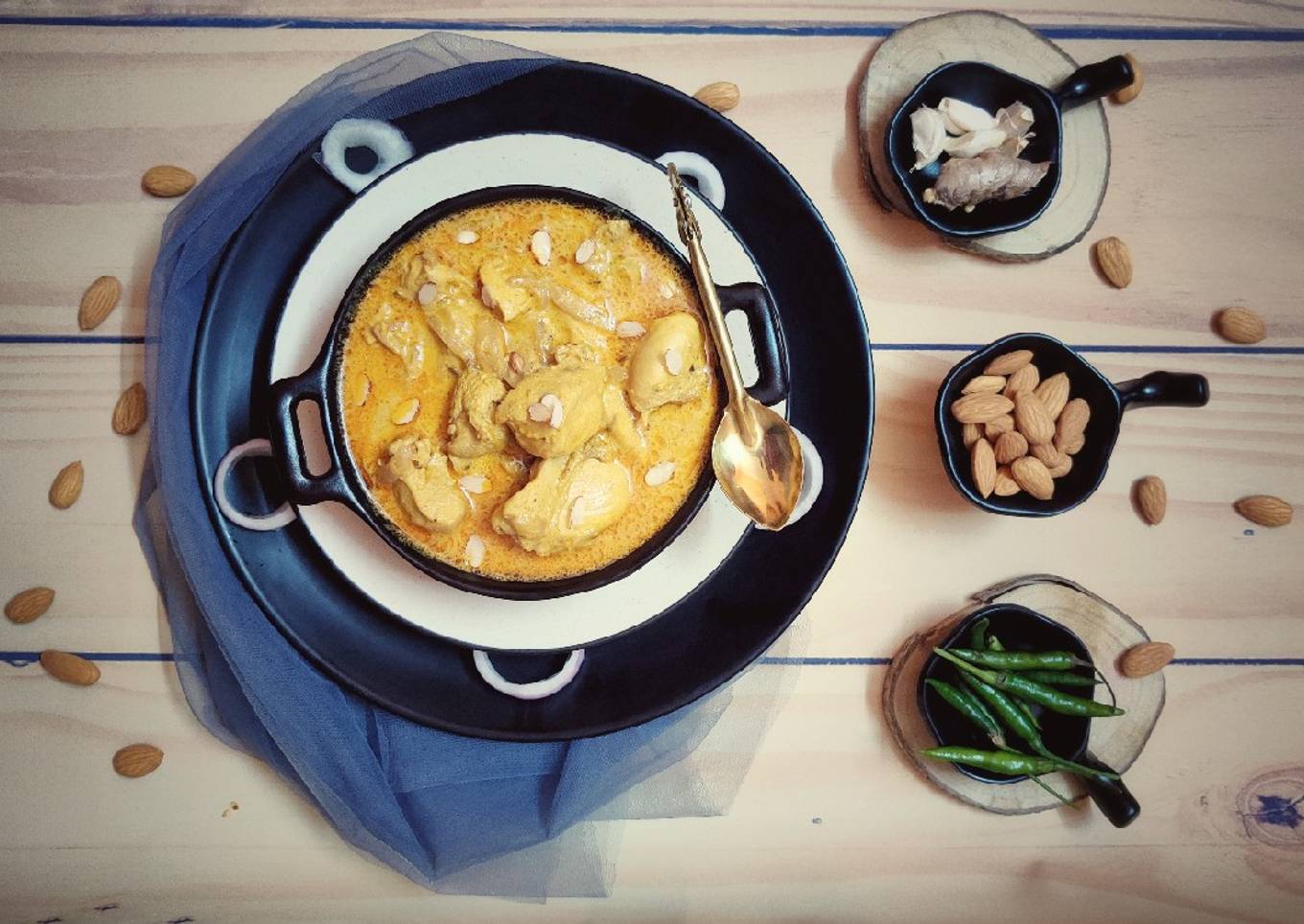 à¦®à§‚à¦°à§à¦— à¦¬à¦¾à¦¦à¦¾à¦®à§€à¥¤ Murgh Badami or Chicken in Almond Curry