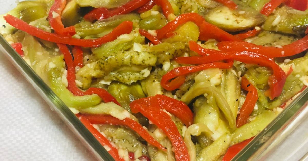 Berenjenas 🍆 Asadas con Pimientos Rojos Saludables 🍆 Receta de yenit