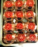 Hamburguesas al horno con papas en aceite de oliva y orégano con sal de maras