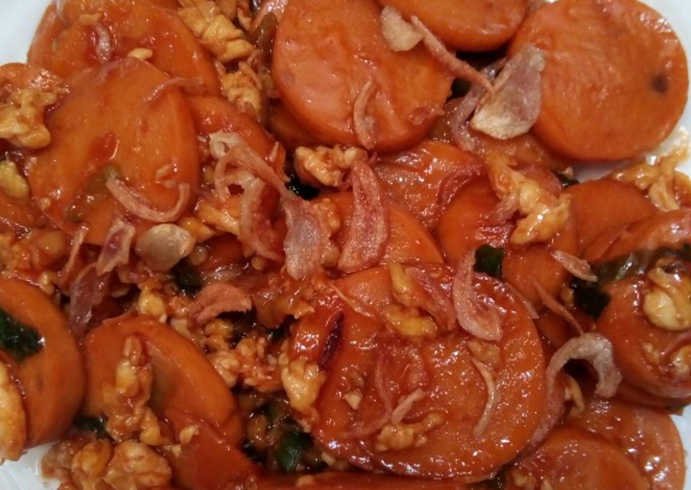 Sosis telur asam manis simple enak bekal anak