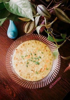 عکسی از دستور سوپ بلغور و تره فرنگی انگلیسی 🥣🍜