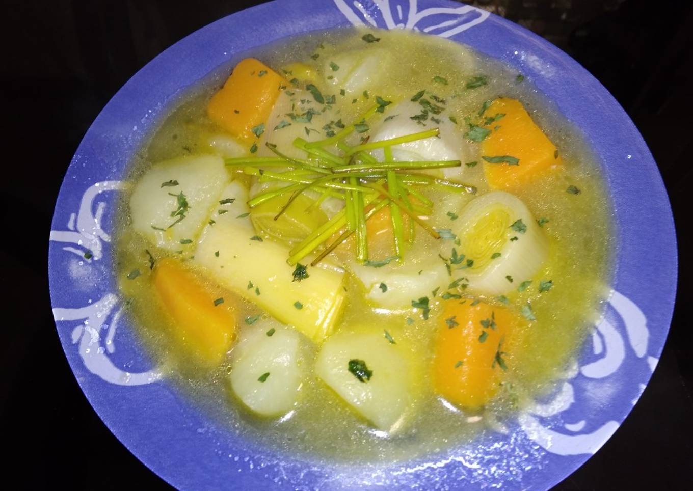 Porrusalda con calabaza