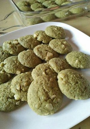 Foto resep Matcha Almond Cookies