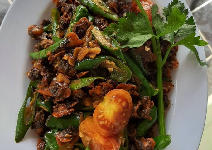 Resep Tumis bukur atau kerang cabe ijo atau cabai hijau yang endolita Anti Gagal