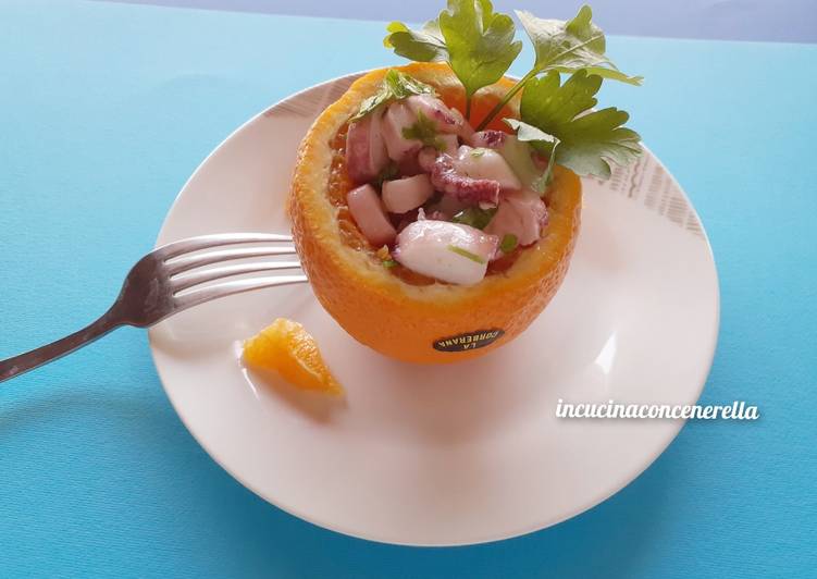 Poke' Bowl arancia e insalata di polipo