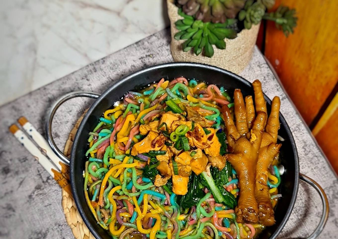 Mie ayam pelangi