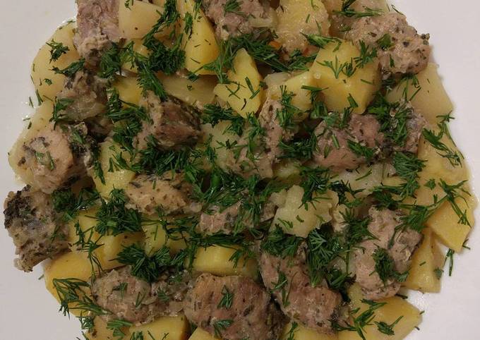 Свинина с итальянскими травами и картофелем пошаговый