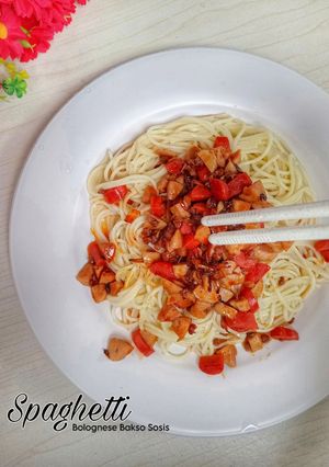 Foto resep Spaghetti Bolognese Bakso Sosis