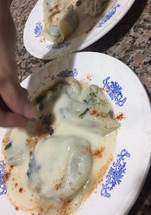 Una foto de Agnolotis a la salsa blanca 🍝♥️